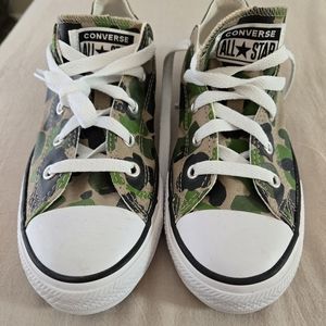 Converse, size 2 camouflage low top sneakers
